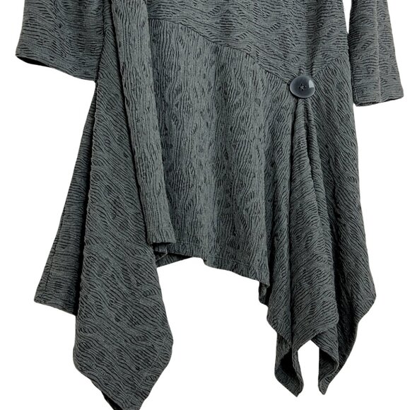 Patrizia Luca Milano Asymmetrical Hi-Lo Peplum Top Button Detail Sz L 🎉Host Pick - Picture 11 of 14